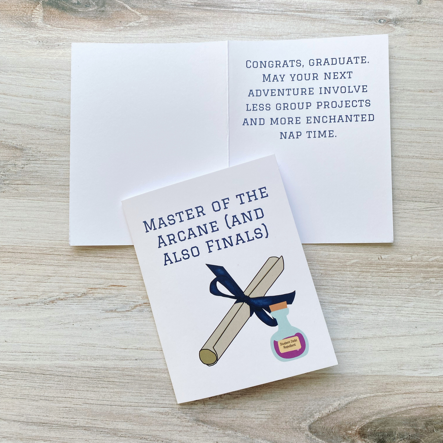 Fantasy Graduation Card – Funny Diploma & Potion Bottle Greeting