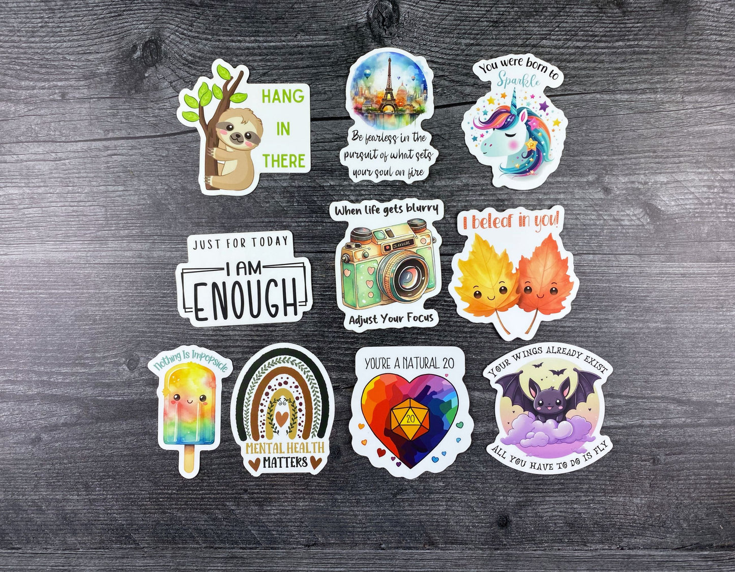 Self Care Sticker Pack: 10 Inspirational Designs