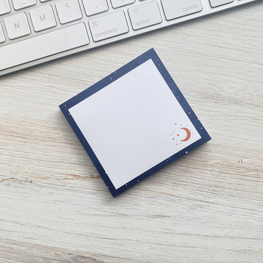 Crescent Moon Sticky Notes – Starry Night Memo Pad for Cosmic Planners