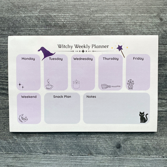 Witchy Weekly Planner - Horizontal Desk Organizer with Magical Vibes