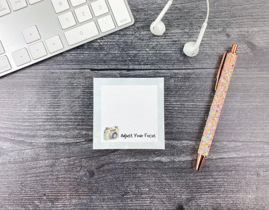 Adjust Your Focus – Cute Camera Sticky Note Pad