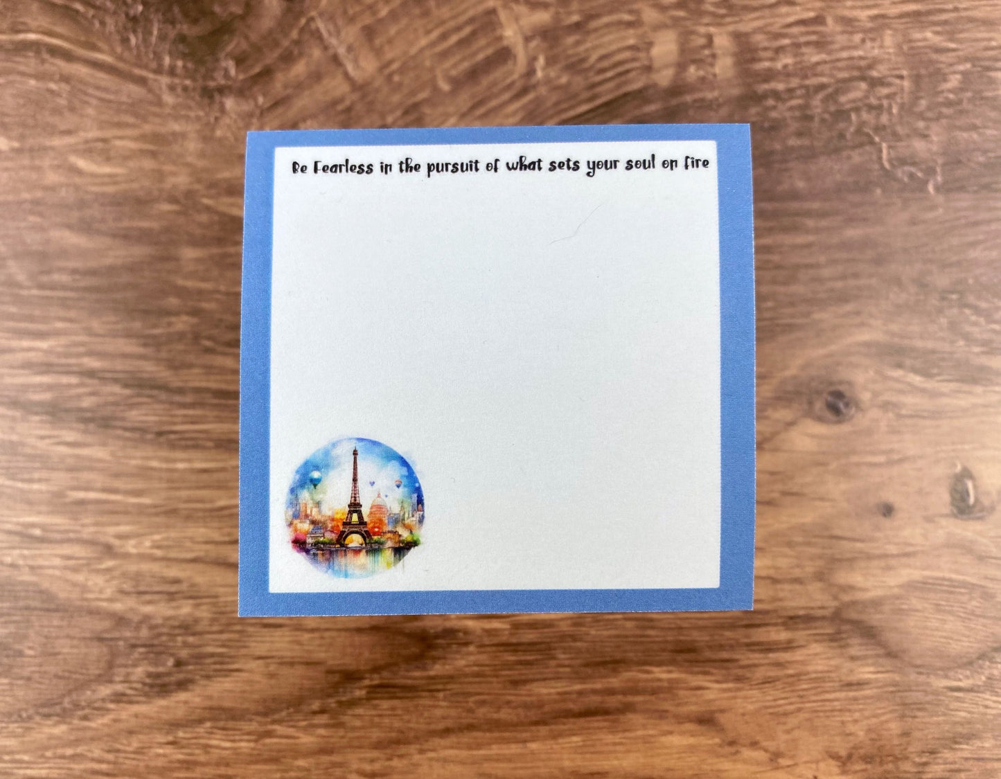 Parisian Inspiration Sticky Note Pad: Eiffel Tower Watercolor Affirmation