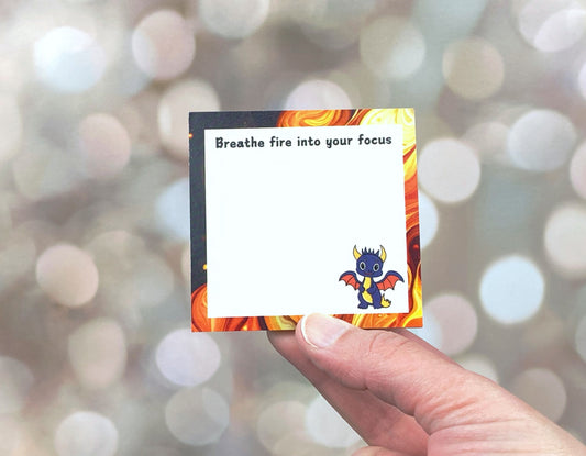 Breathe Fire Into Your Focus | Fantasy Dragon Sticky Notes
