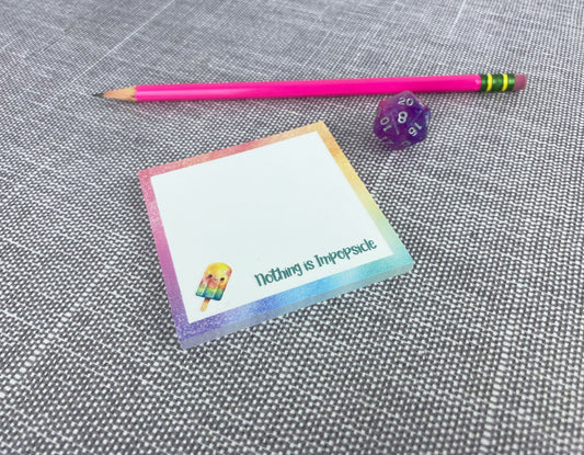 Impopsicle Sticky Note – Cute Rainbow Popsicle Memo Pad