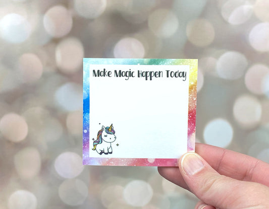 Unicorn Sticky Notes - Make Magic Happen Today | Cute Stationery