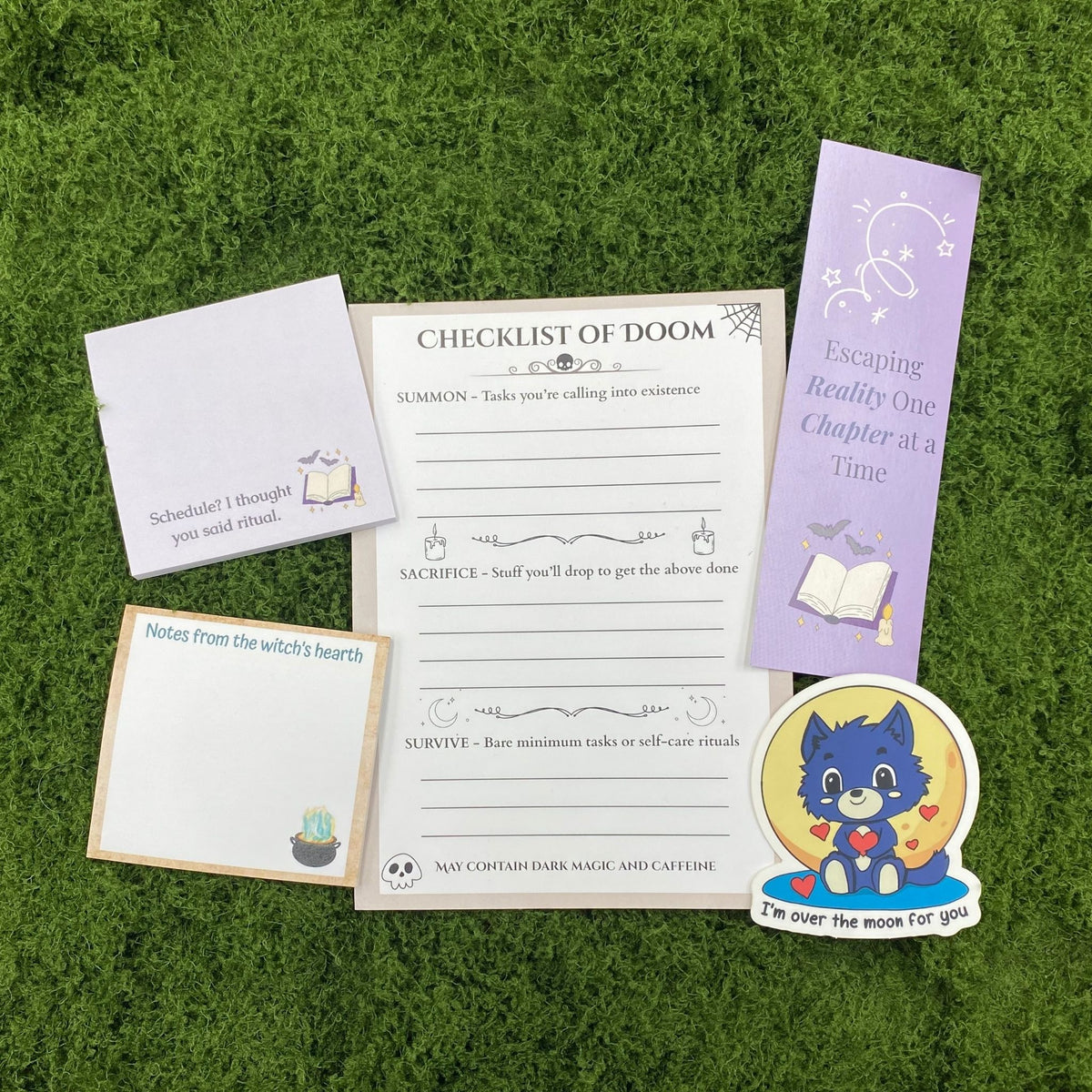 Necromancer’s Desk Kit: Witchy Stationery & Sticker Gift Set
