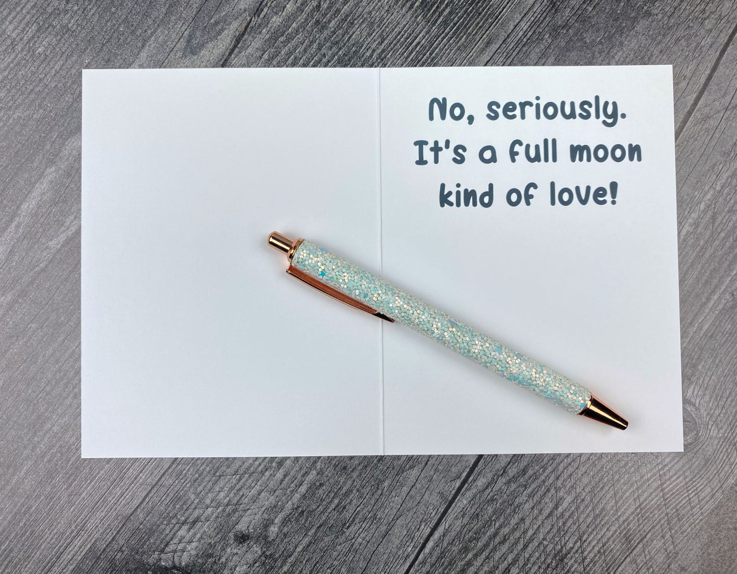 I'm Over the Moon For You - Werewolf Full Moon Love Card