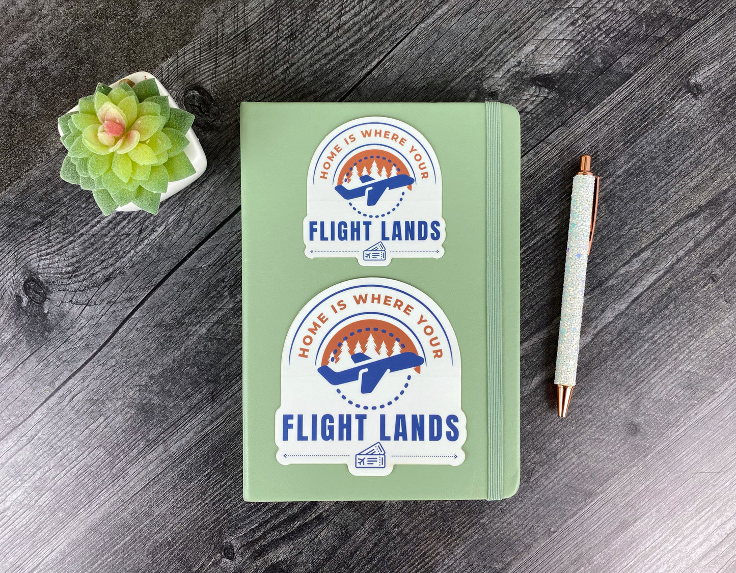 Home Is Where You Land – Travel-Inspired Vinyl Sticker