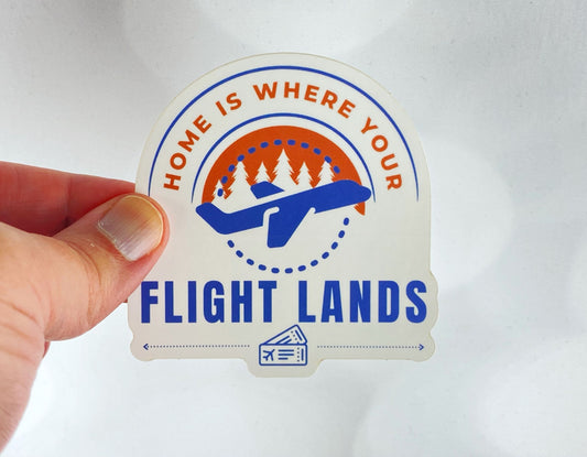 Home Is Where You Land – Travel-Inspired Vinyl Sticker