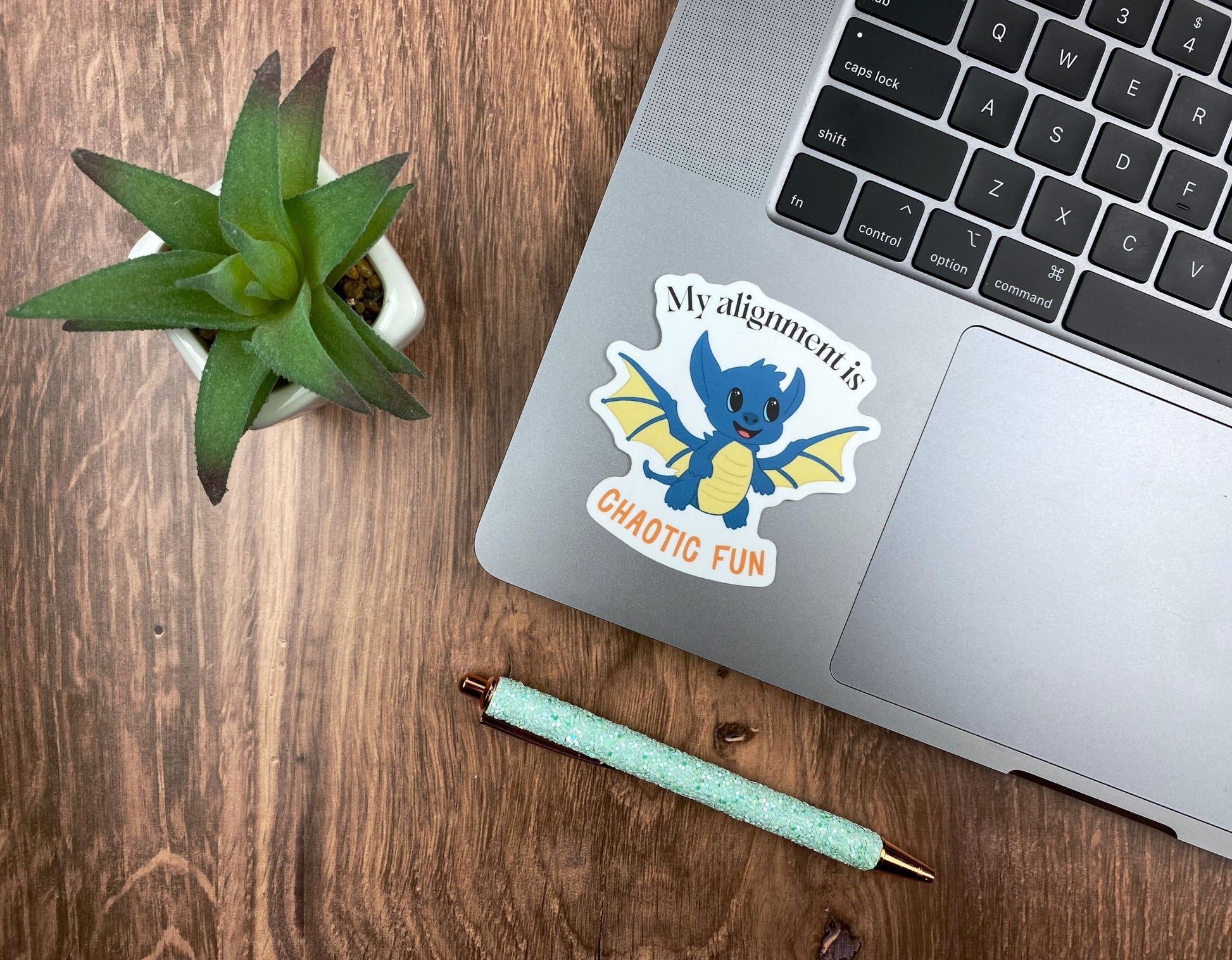 TTRPG Humor Sticker: Chaotic Fun Dragon Quote